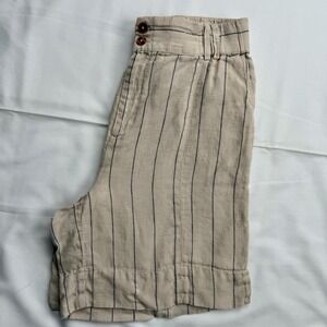 Soft Surroundings Montecito Women's Beige Linen‎ Shorts Size Small